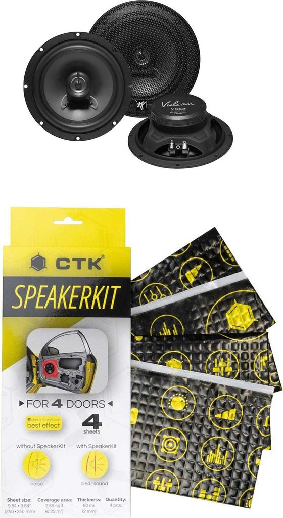 Lautsprecher Hifonics VX62 inkl. CTK Speakerkit Dämmpaket -