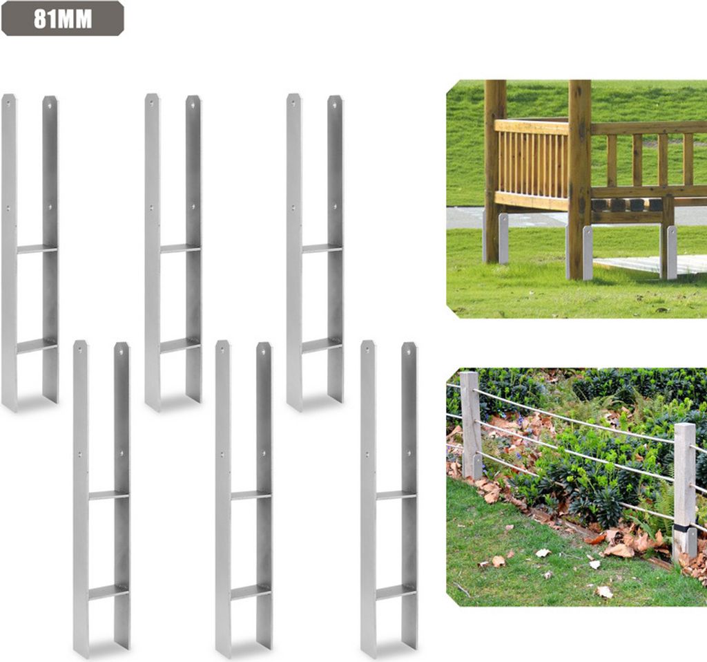 Jopassy 6 pezzi ancoraggio per palo 81MM supporto per palo Immagine del prodotto 