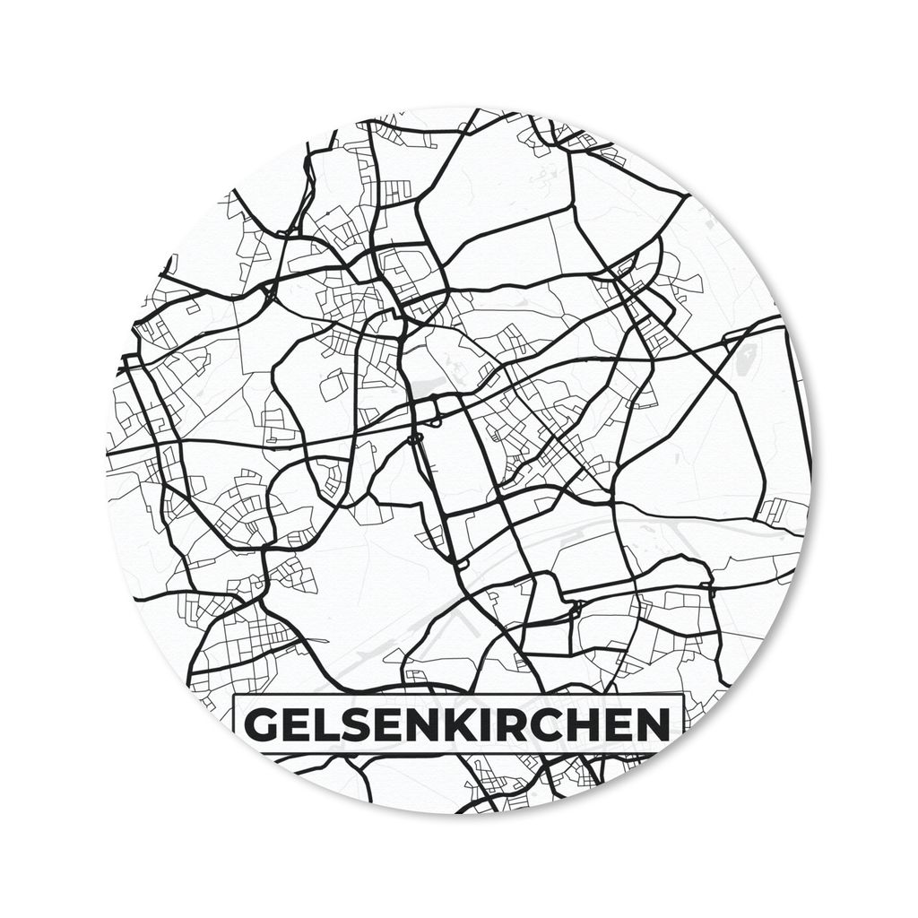 MuchoWow Mauspad Mousepad Karte - Gelsenkirchen - Stadtplan 20x20 cm - Mousepads - Maus Mat - Pad - Mausunterlage - Schreibtischmatte