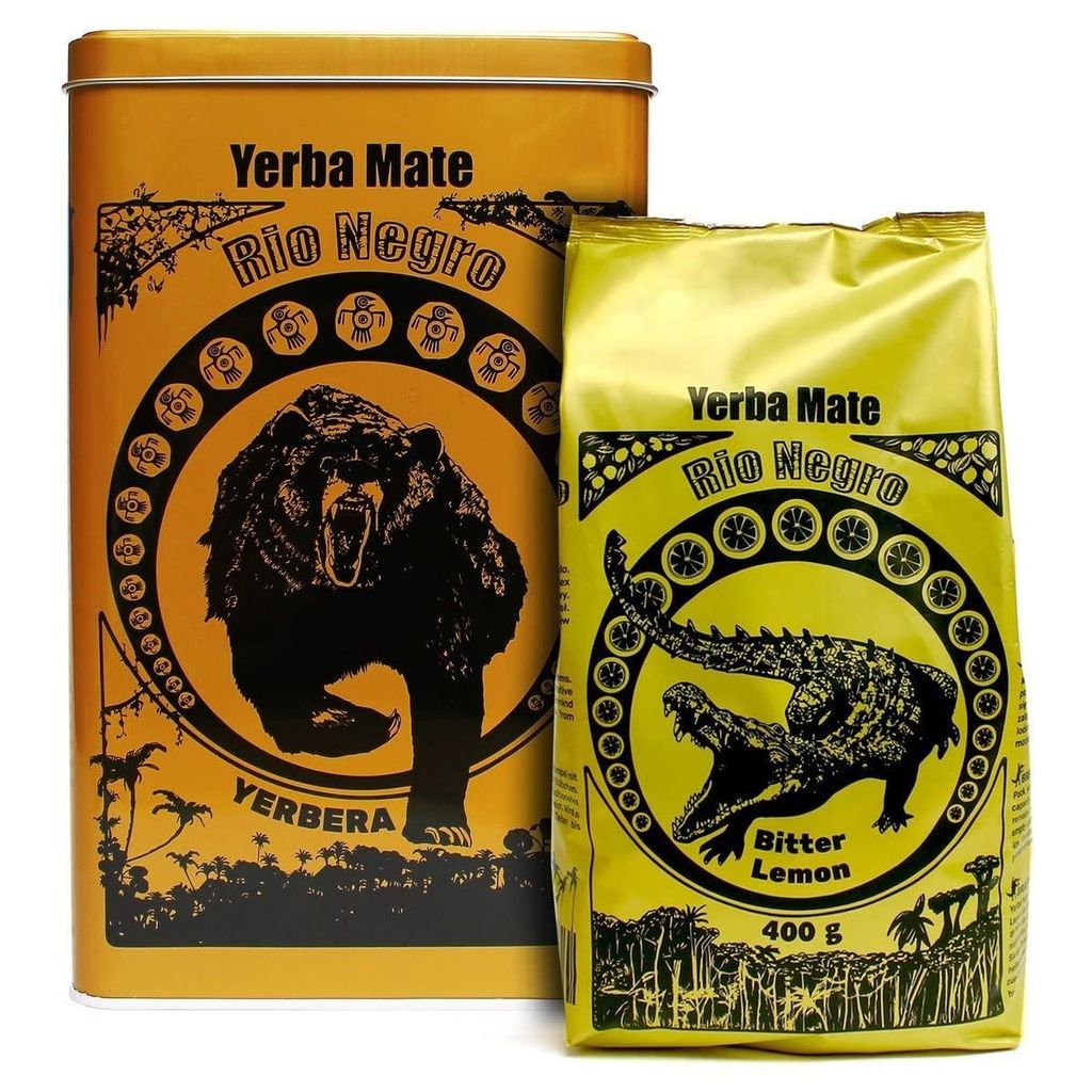 Yerba Mate Tee Rio Bitter Lemon Set 400g - Yerbera Stahlbox Rio , Yerba Mate Loose Leaf