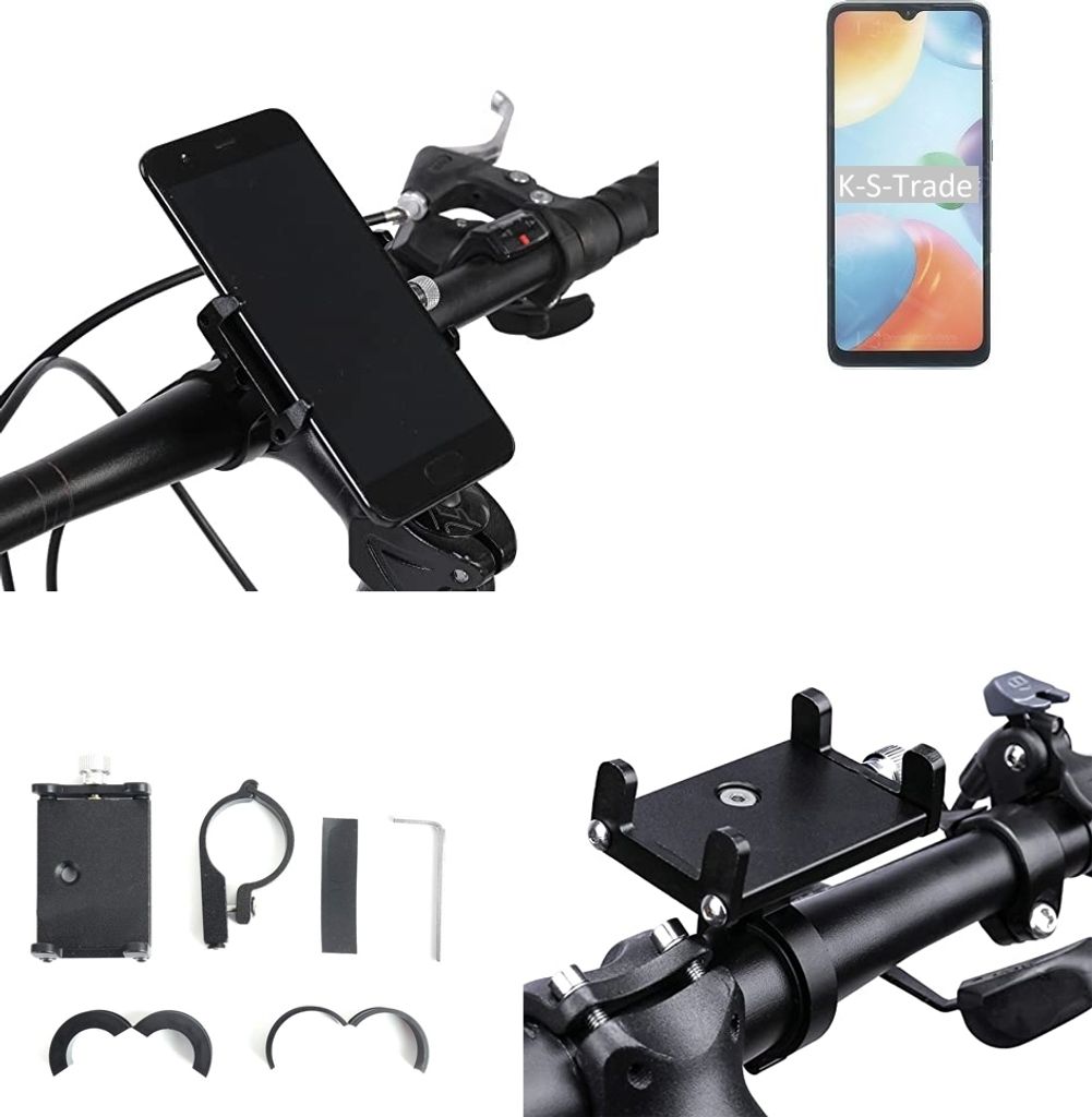 K-S-Trade Handyhalterung für das Fahrrad kompatibel mit Xiaomi Redmi 10C Halter Lenkstange Fahrradhalterung Motorrad Bike Mount Befestigung