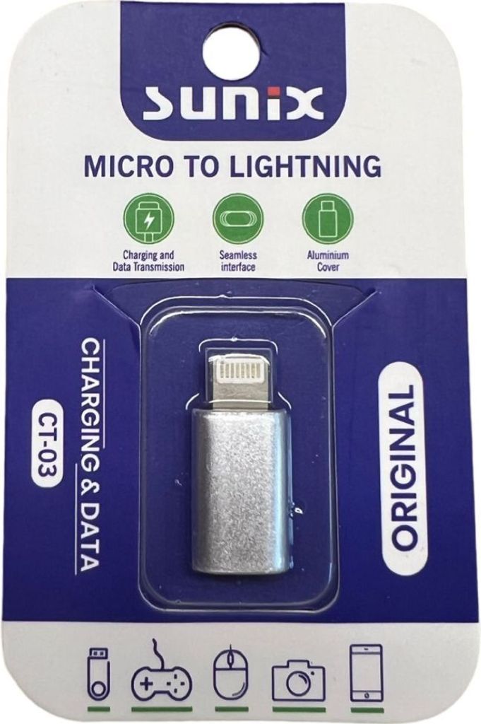 Adapter Micro-USB Buchse auf iPhone wandelt Micro-USB zu iPhone kompatibel mit Smartphone Silber