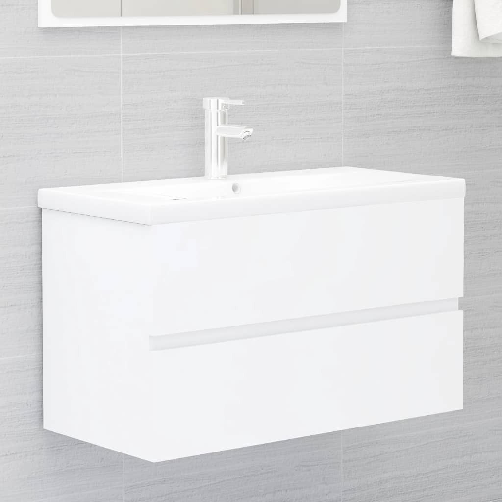 vidaXL Waschbeckenunterschrank Weiß 80x38,5x45 cm Produktbild 