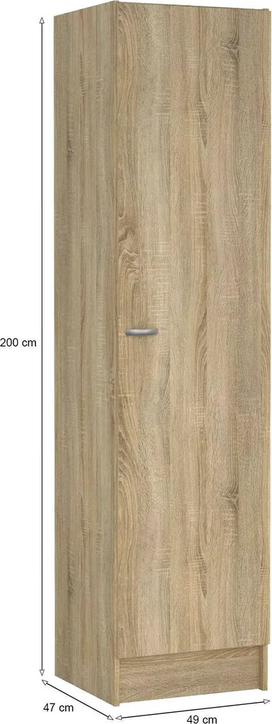 Armoire de Chambre Fox 1 Porte Chêne - Solution Rangement Entrée et Duo