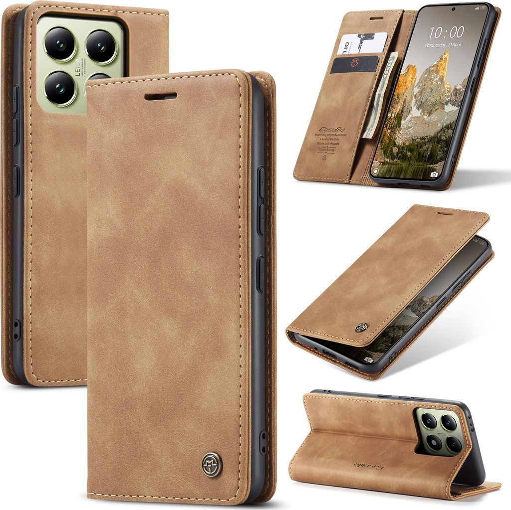 Pouzdro pro Xiaomi 14T, RetroPolyuretanKožené Pouzdro s Obrázek produktu 