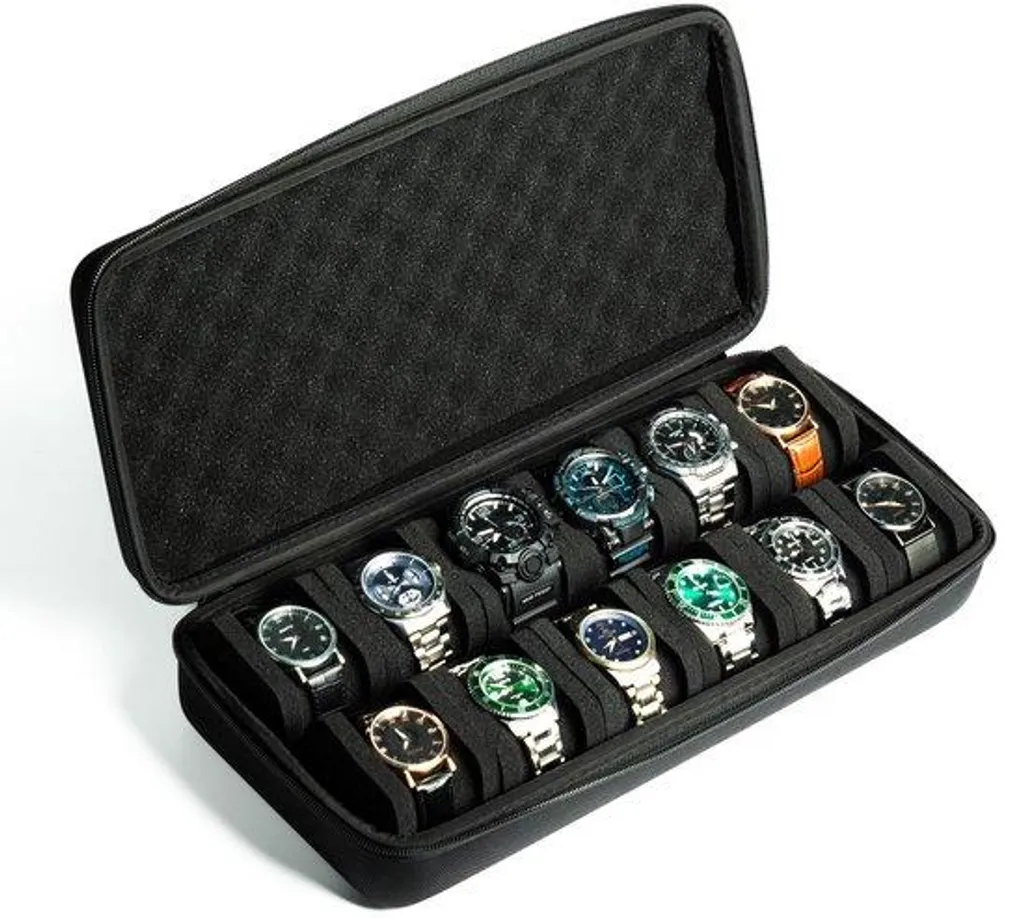 Mallette voyage montres pour 12 pièces avec protection intérieure amovible