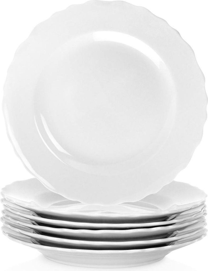 Orion | Dessertteller Set - Weiß - 19,5 Cm - 6 Stück - Porzellan - Flache Teller