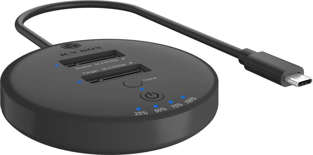 Dock cloneur NVMe IcyBox IB-1612MCL-C31 haute vitesse 10 Gbit/s USB-C
