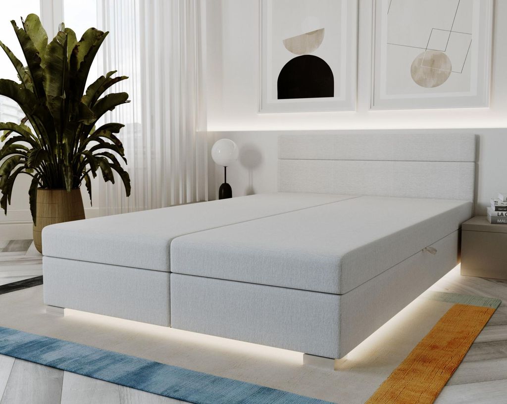 Polsterbett 140x200 ROSIE 10 - weiß