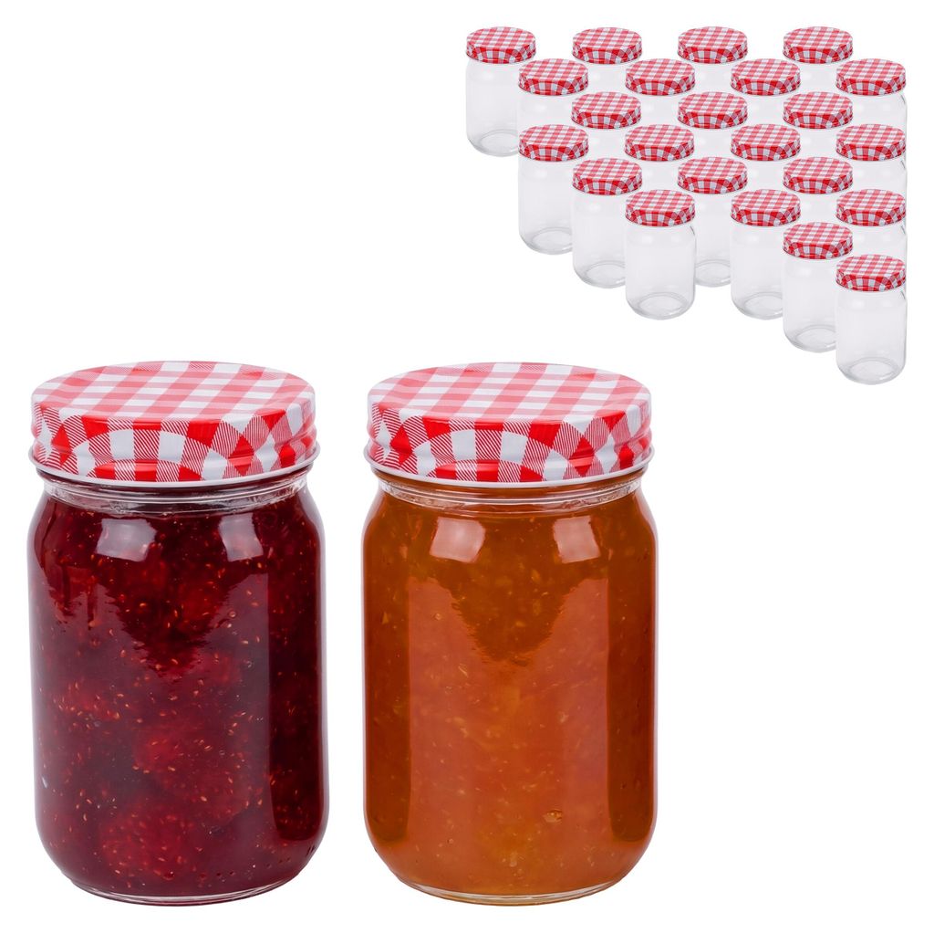 Relaxdays inmaakpotten, set van 25, 400 ml, afsluitbare Productafbeelding 