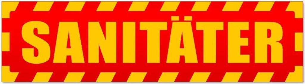 Kiwistar - Autoaufkleber - Rot - 20 x 5,3 cm - Sanitäter gestreift - Hinweis Aufkleber Sticker für Auto, Kfz, Fahrrad, PKW, LKW