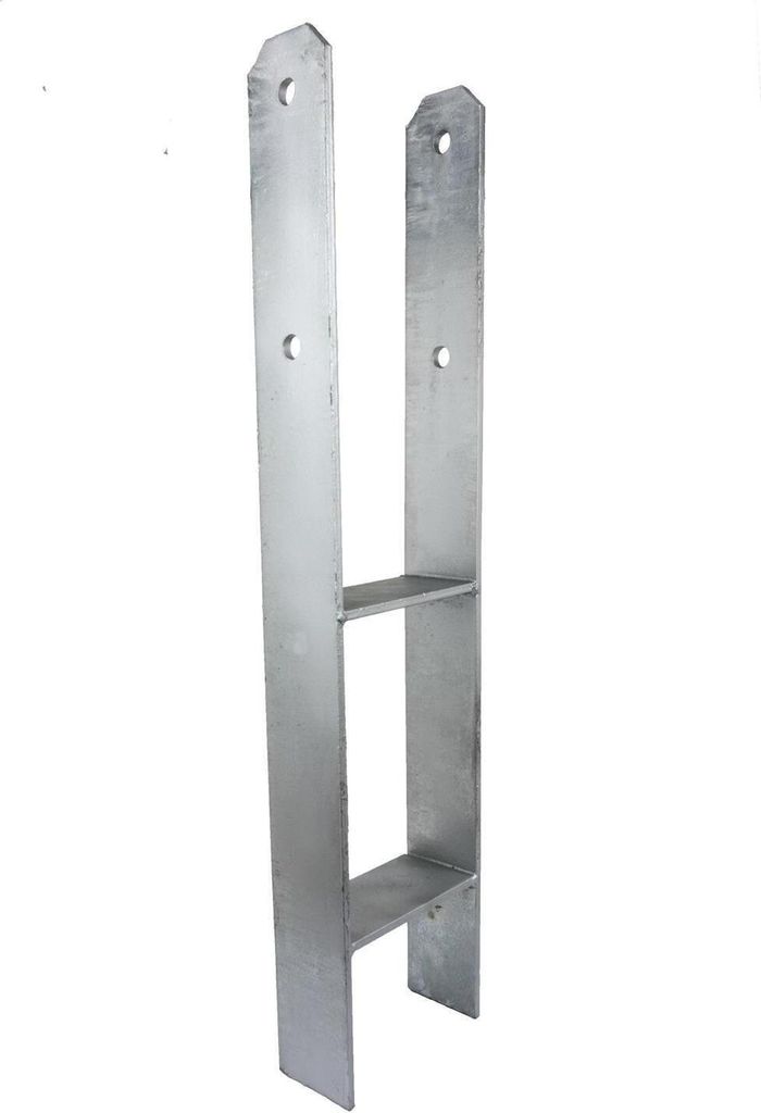 GeZu Impex H-Anker 116 x 600 mm Pfostenträger Pfostenanker Stützenfuß H-Form Pfostenschuh