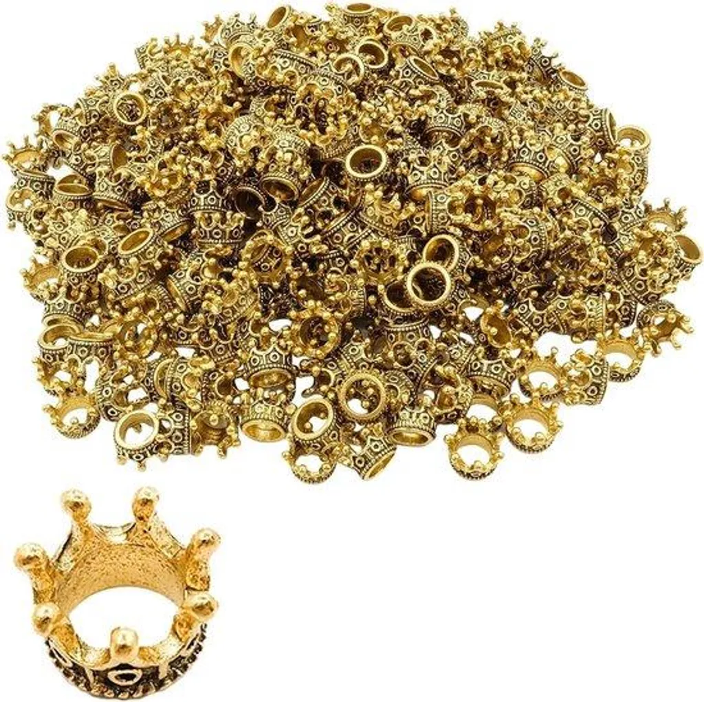 Matériel Création Bijoux 150 Charms Couronnes - Pendentifs Or et Noir DIY
