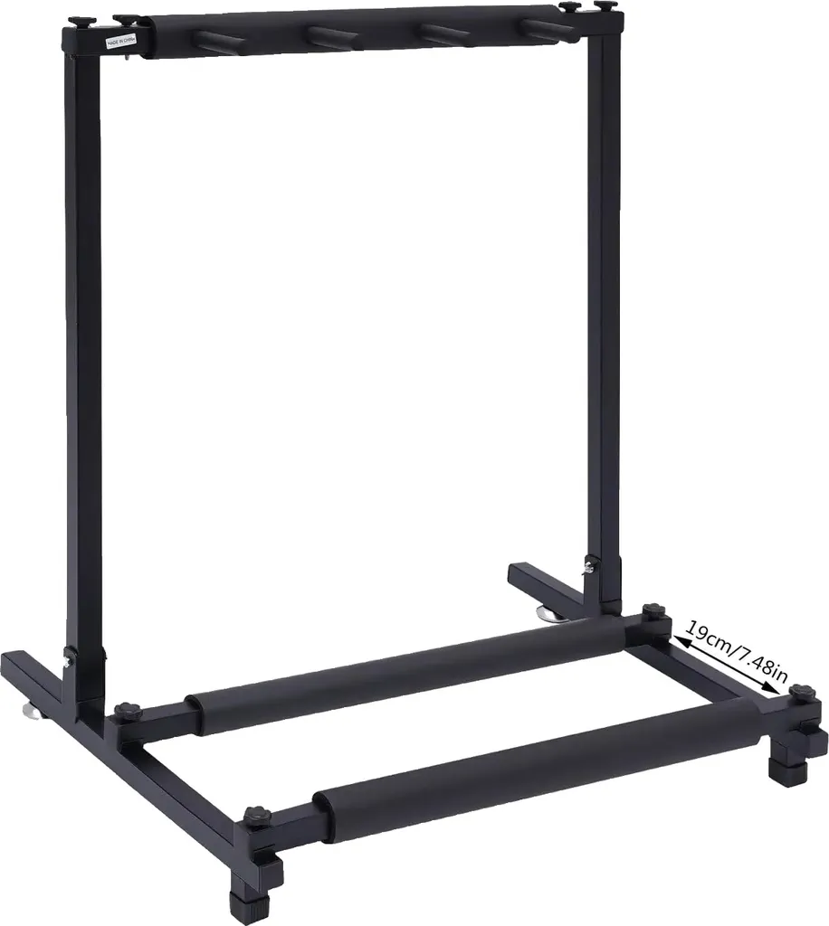 Repose-guitare multiple 5 slots en fer renforcé avec mousse de protection