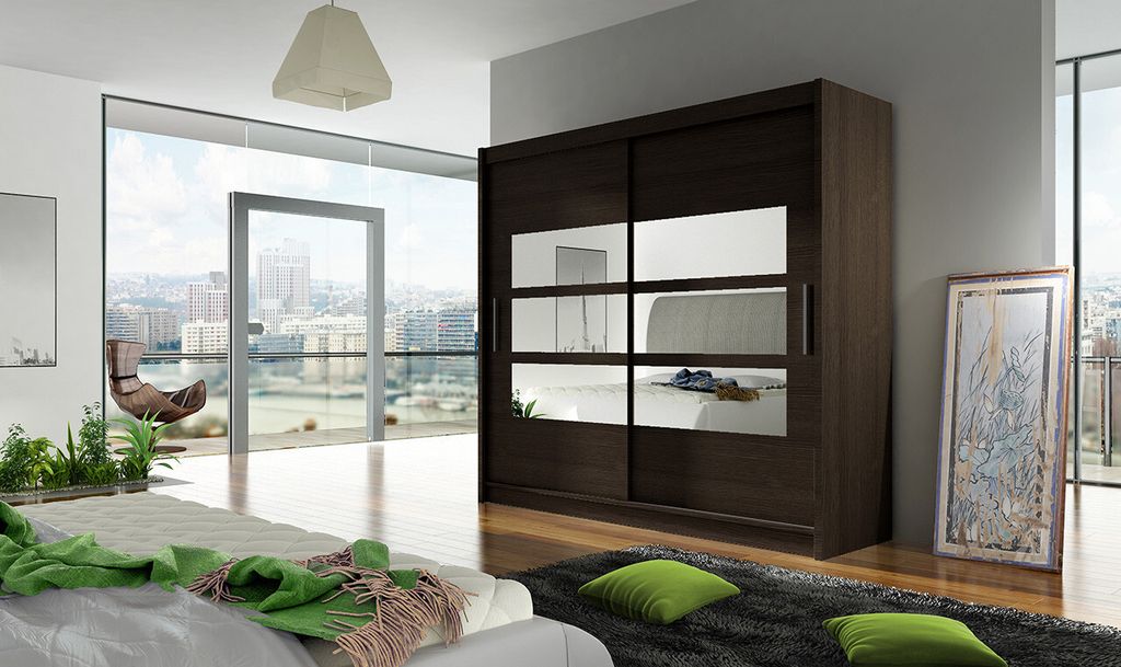 Geräumiger Kleiderschrank Astra – Breite 180 cm, schoko