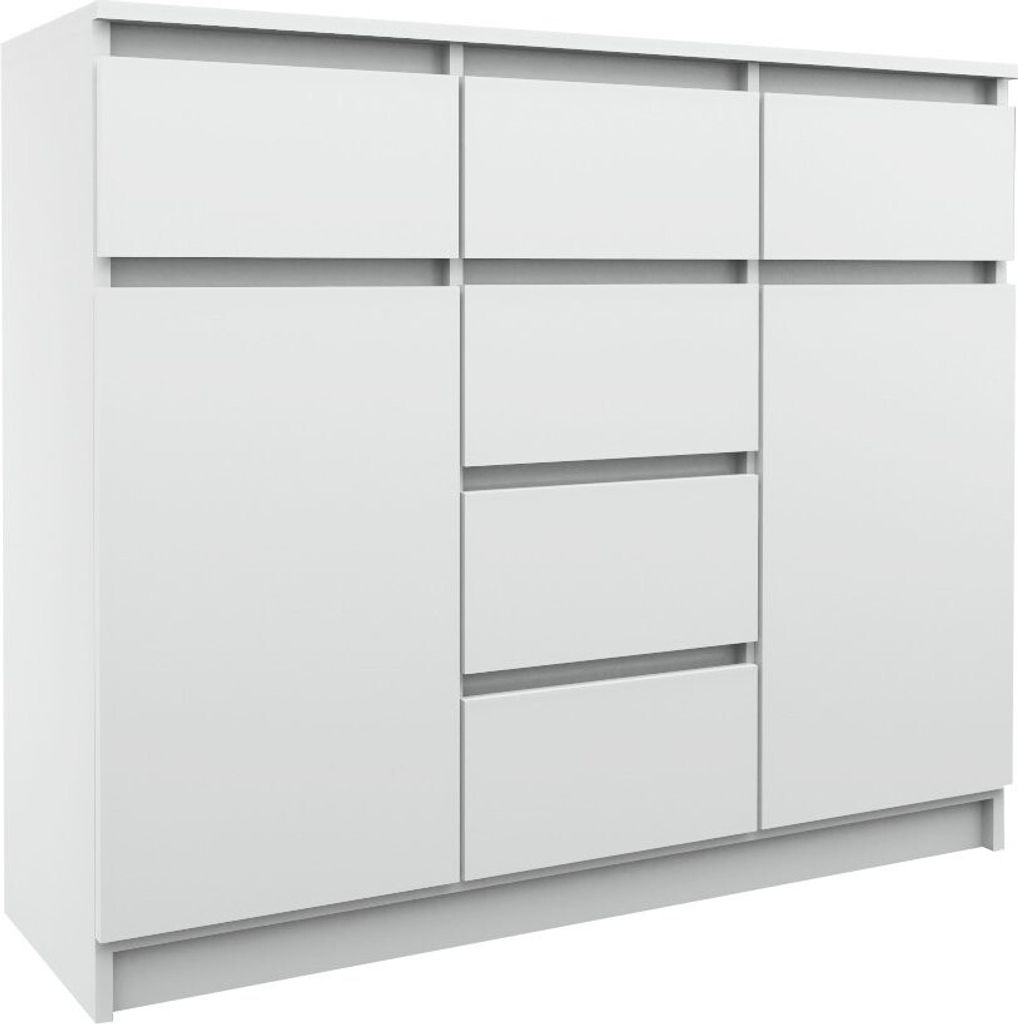 Kommode mit 6 Schubladen 2 Schränke 120cm Klamotenschrank Produktbild 