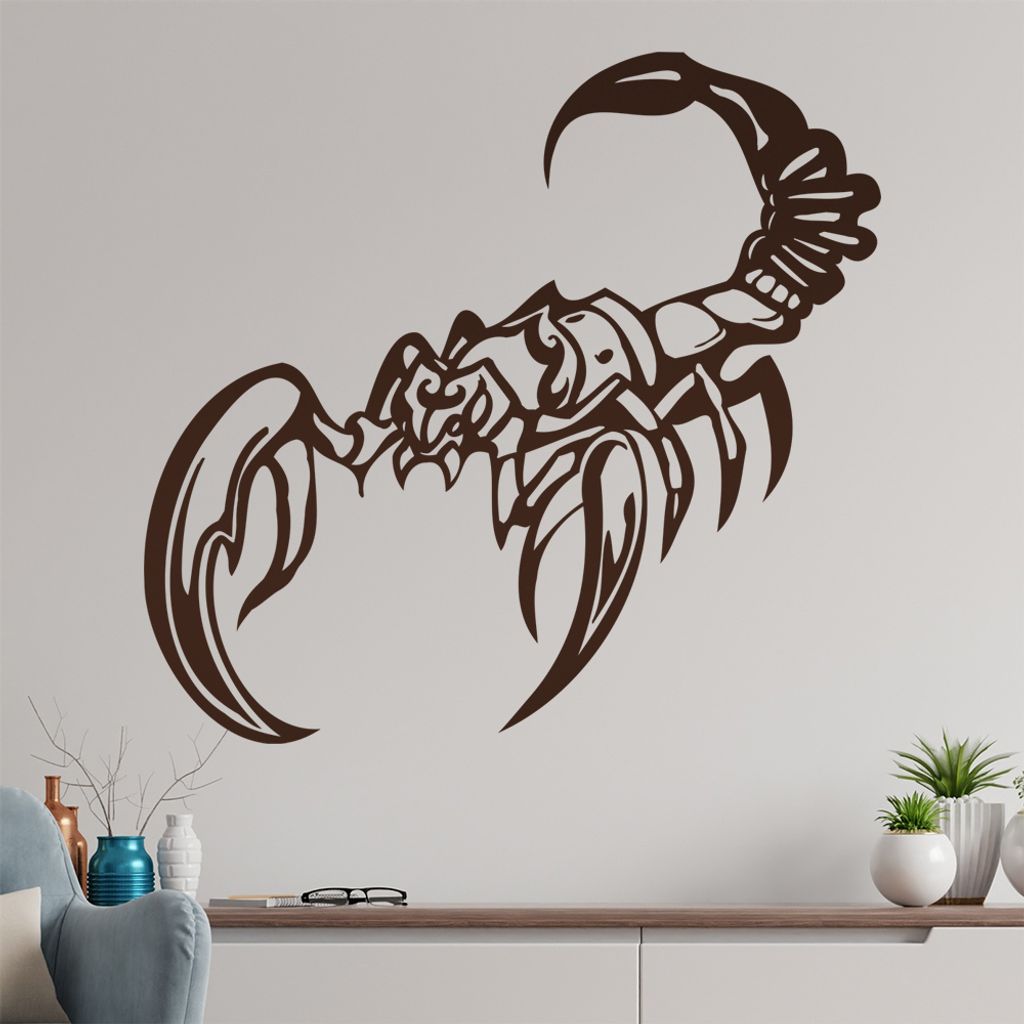 Skorpion Wandtattoo in 6 Größen - Wandaufkleber Wall Sticker - Dekoration, Küche, Wohnzimmer, Schlafzimmer, Badezimmer