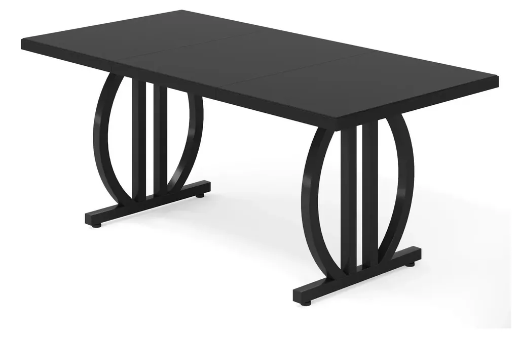 Grande table familiale 160 cm noire idéale pour recevoir 8 personnes