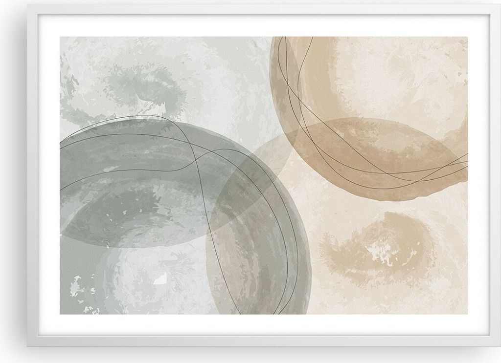 Gerahmtes Poster - Weißer Rahmen - Aquarell Räder Pastell - 70x50 cm - Wand Bild - Wanddeko - Wandbilder - Kunstposter - Wandposter - Bilderrahme...