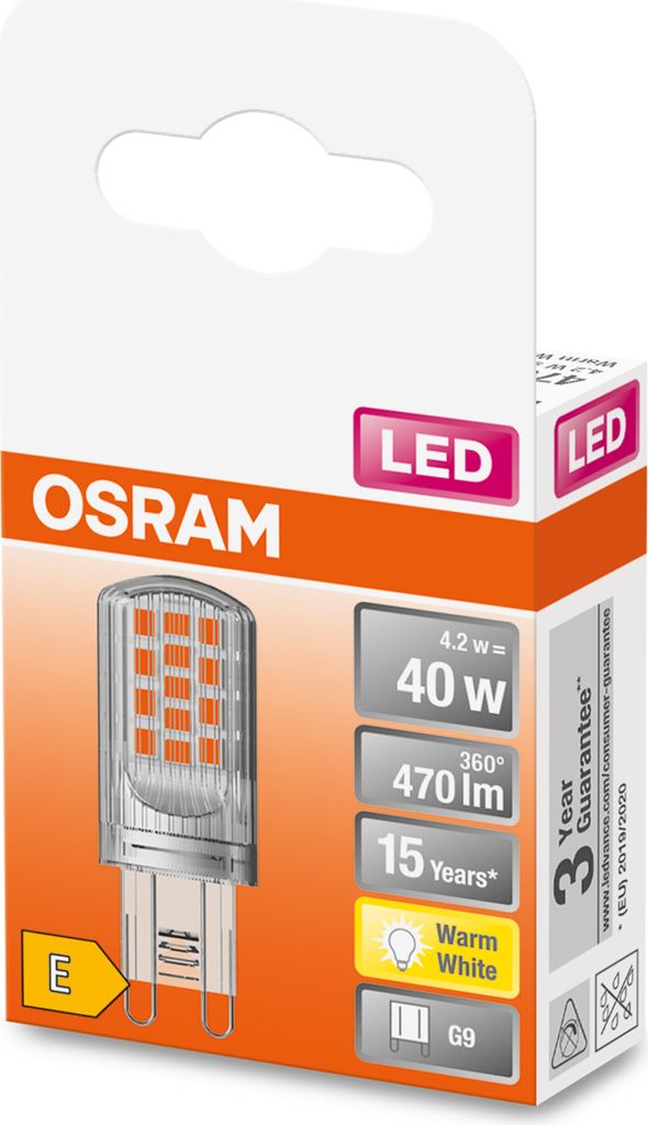 Osram STAR LED-Lampe Warmweiß 2700 K 4,2 W G9 E Produktbild 