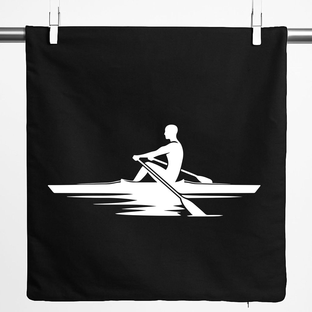 Huuraa Kissenbezug Rudern Rowing 40x40cm Black Baumwolle Dekokissenbezug Geschenkidee