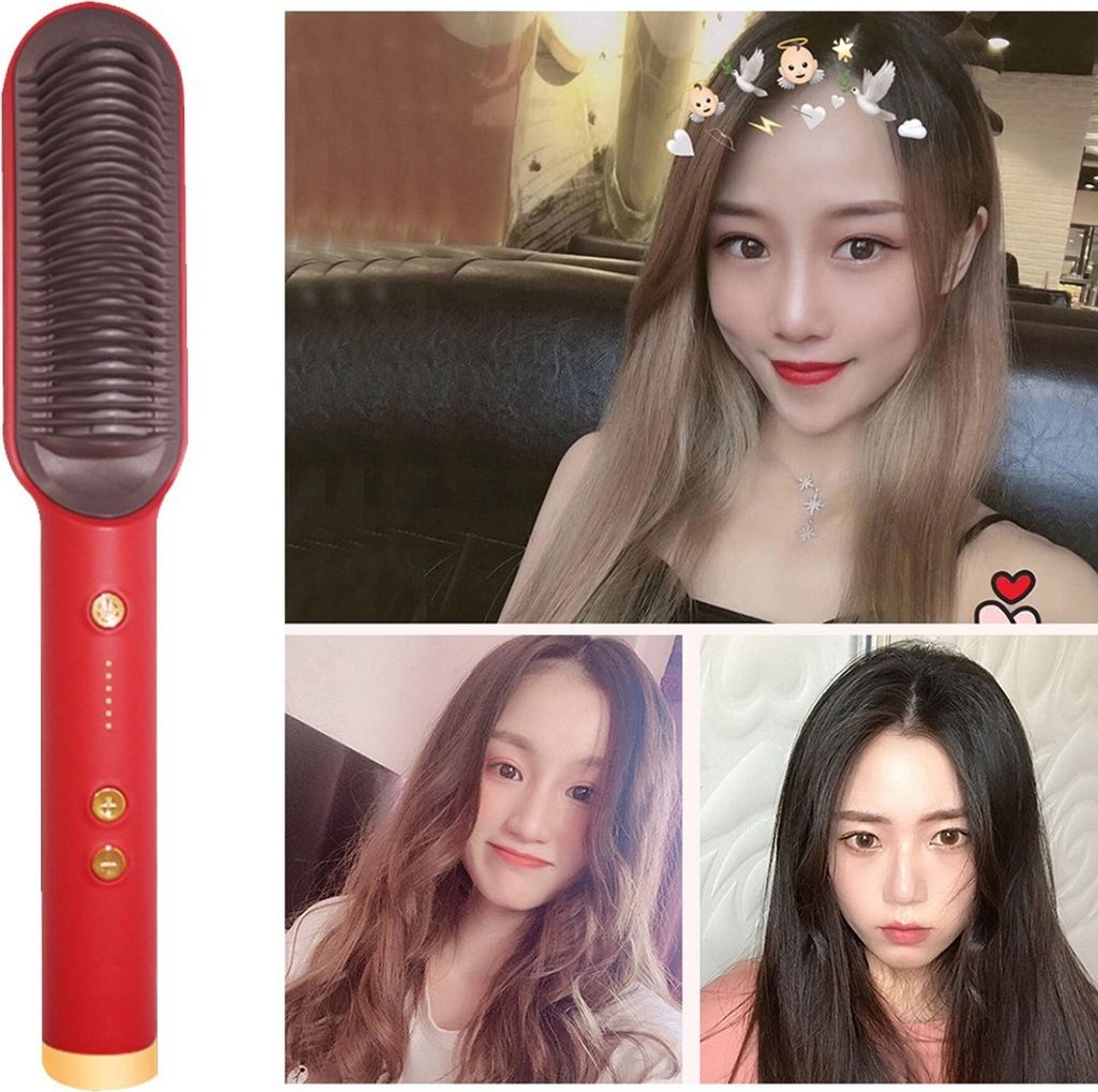 Professionelle Haarglätterbürste 2-in-1 – Zweiseitig, Mit Keramik-Beschichtung Für Glattes Haar
