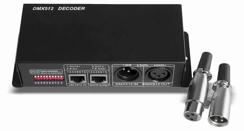 LED DMX 512 Decoder bis 4x4A 12V/24V für LED RGB/RGBW Produktbild 