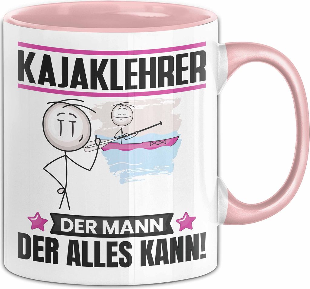 Kajaklehrer Tasse Geschenk für Kajaklehrer Der Mann Der Alles Kann Geschenkidee zum Geburtstag (Rosa)