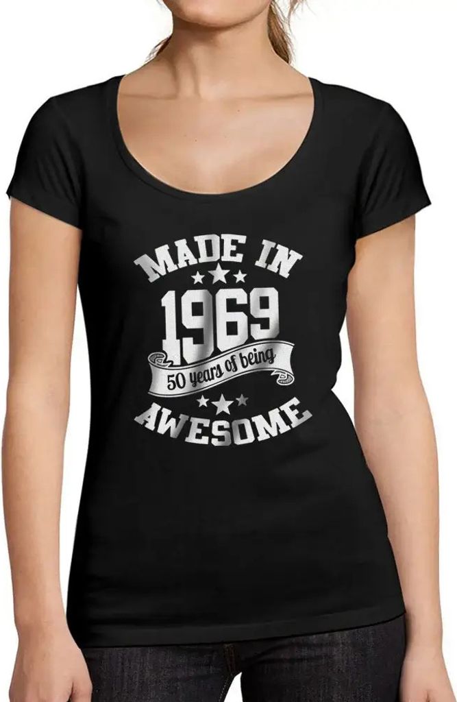 Damen Grafik T-Shirt Hergestellt 1969 – 1969 – Geschenk 55. Geburtstag Jahrestag 55 Jahre Jubiläum 55 Jährige Frau Jahrgang 1969 Kurzarm