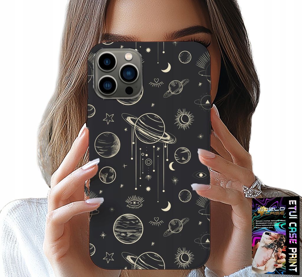 Hülle Für Iphone 13 Pro Max - Kosmos Planeten Sterne Mond + Glas