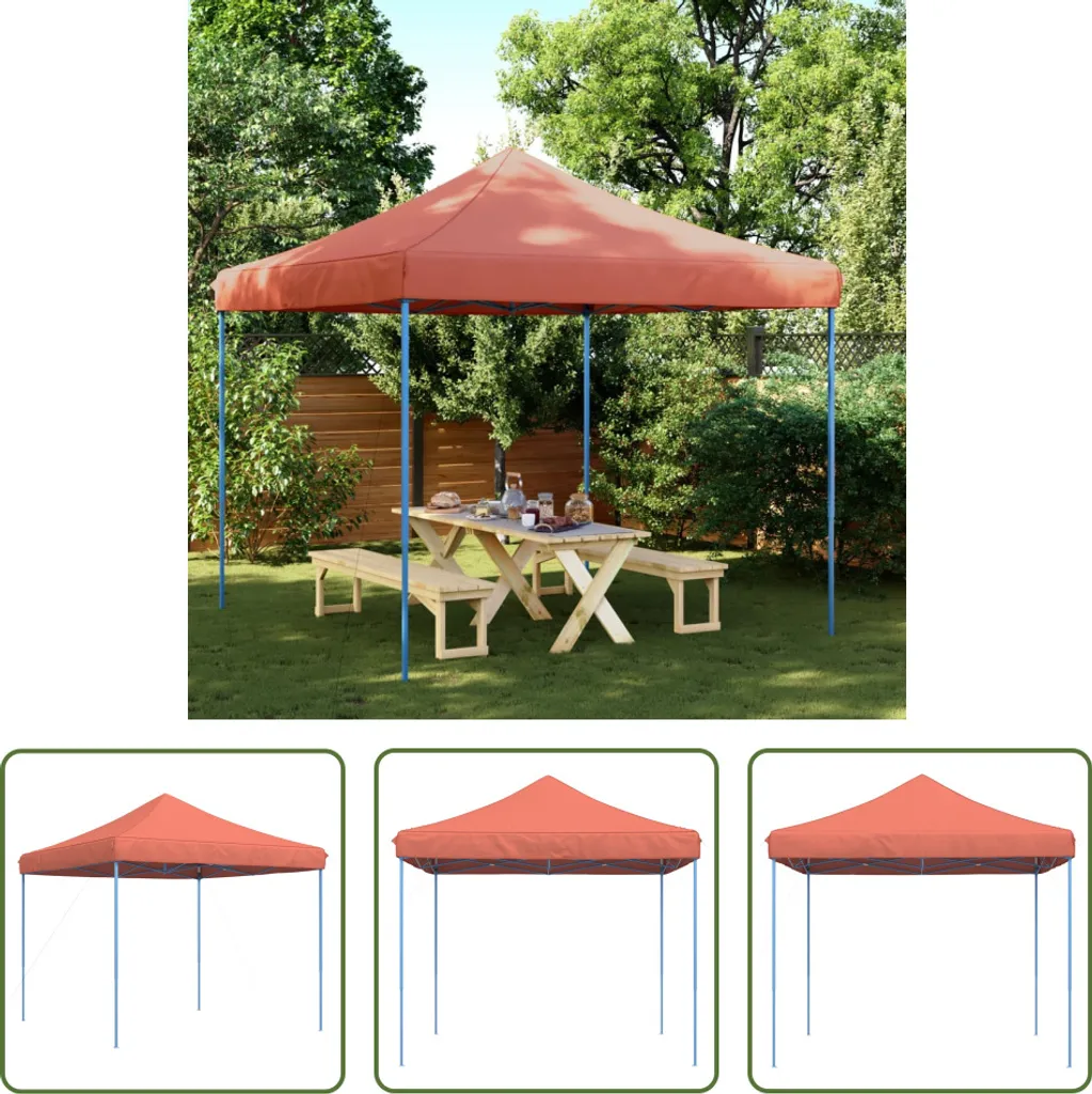 The Living Store Tenda per feste pieghevole pop-up in terracotta rossa 292x292x315 cm