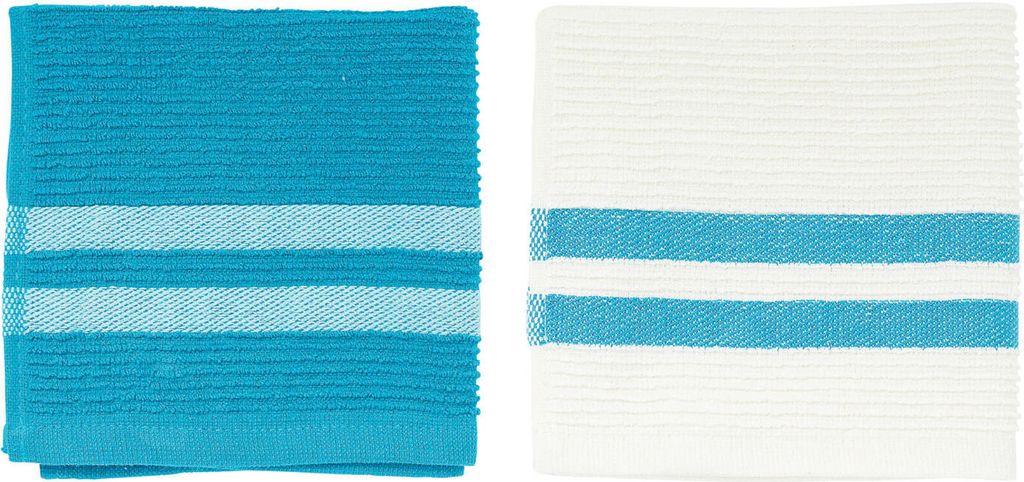 Jamie Oliver Geschirrtücher-Set, 2-tlg., Geschirrtuch, Küchenhandtuch, Geschirrhandtuch, Frottee, Blau, 33 x 33 cm, 555023