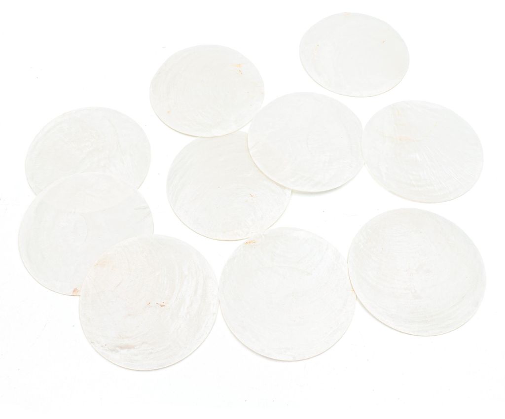 Vintageparts Capiz Muschelscheiben cremeweiß ohne Bohrung Produktbild 