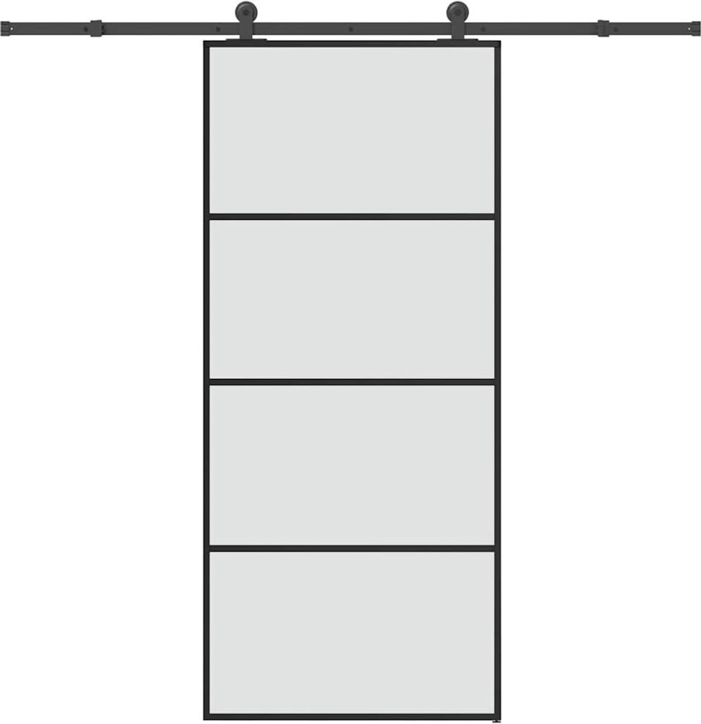 Schiebetür mit Beschlag 90x205 cm ESG-Glas & Aluminium
