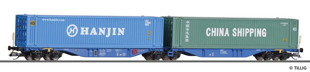 Tillig Containertragwagen Sggmrs Rail Re Lease B.V. 2x 45‘-Containern, Ep. VI