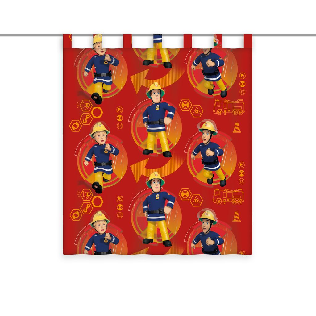 "Feuerwehrmann Sam" Vorhang, 100% Polyester, Höhe: 160 cm / Produktbild 