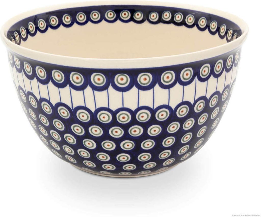 Original Bunzlauer Keramik 4,5 Liter Schüssel Schale XL Ø26,3 cm Salatschüssel Suppenschüssel Beilagenschüssel Obstschale Rührschüssel [Form...
