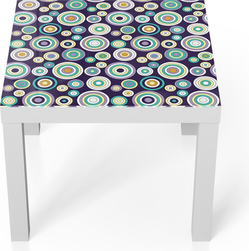 DEQORI Couchtisch 55x55 cm Weiß 'Kreiselwirbel' Glas Beistelltisch Glastisch modern