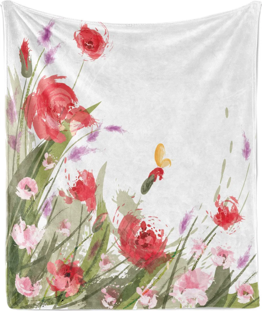 Idea Regalo Coperta ABAKUHAUS Botanica - Plaid Elegante in Flanella