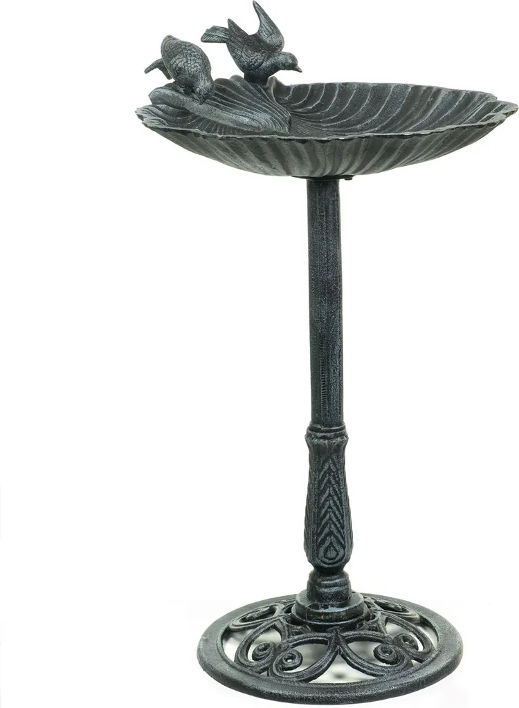 Bain d'oiseaux extérieur fonte 78cm Moritz vert - Stable et durable