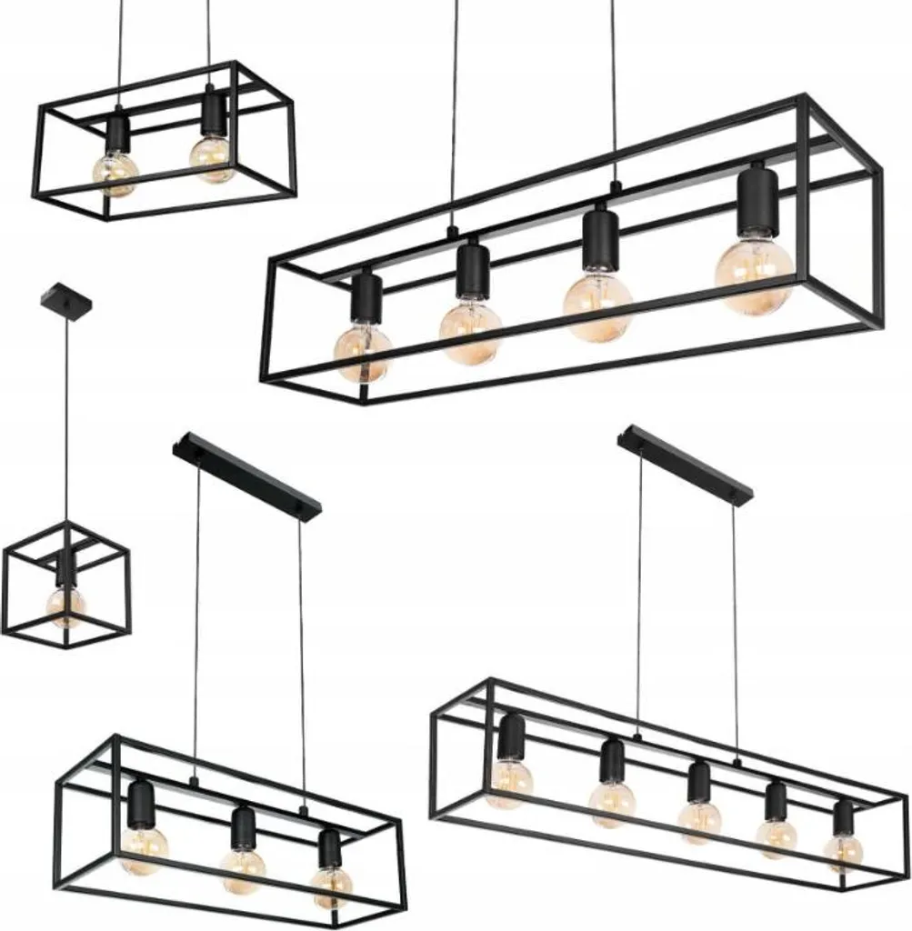 Lampada Sospensione Horus 2862/Z-B-3 Nera E27 Regolabile 3 Luci - 13