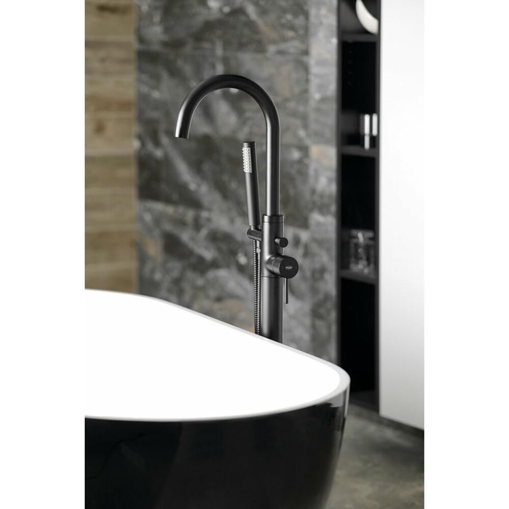 CETO Freistehende Wannenarmatur, 1175 mm, schwarz matt