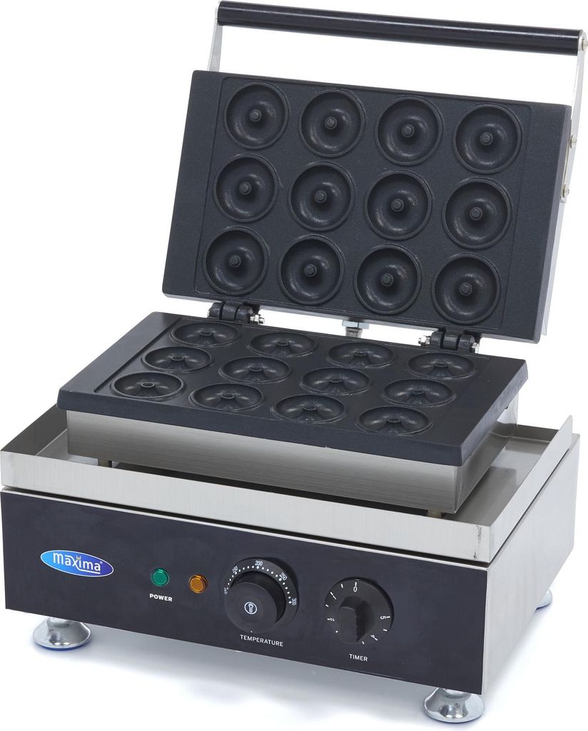 Maxima - Gastro Donut Maker - 12 Mini -Donuts - Ø5 cm - mit Eingebauter Timer