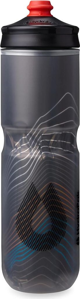 Hydrapak Polar Surge isolierte Fahrrad-Wasserflasche – hoher Durchfluss, Squeeze-Flasche für Radfahren und Sport (Black, 700ml / 24oz)