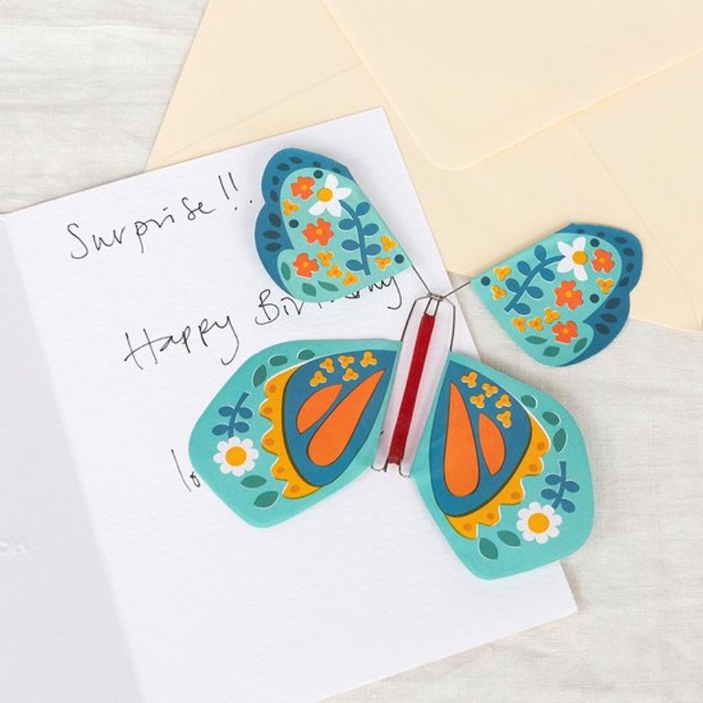 Wind-up Butterfly XL fliegender Schmetterling für Buch oder Grußkarte