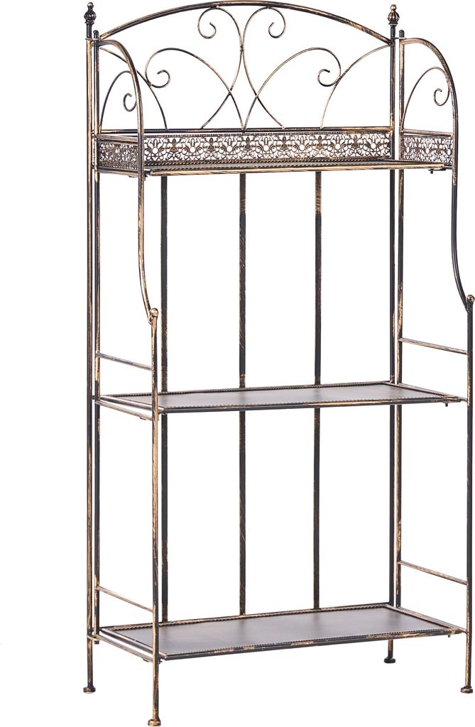 BELIANI Pflanzenregal Metall Schwarz Regale Garten Freistehend Außenbereich Innenbereich Badezimmer Garten Aufbewahrung