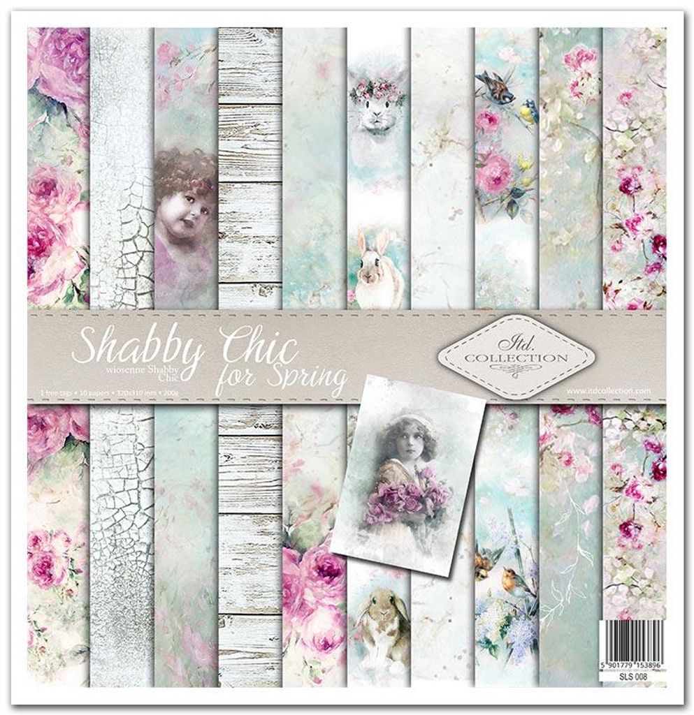 Scrapbooking-Papier Set 30×30 cm – SLS-008 Shabby Chic for Spring – ITD Collection