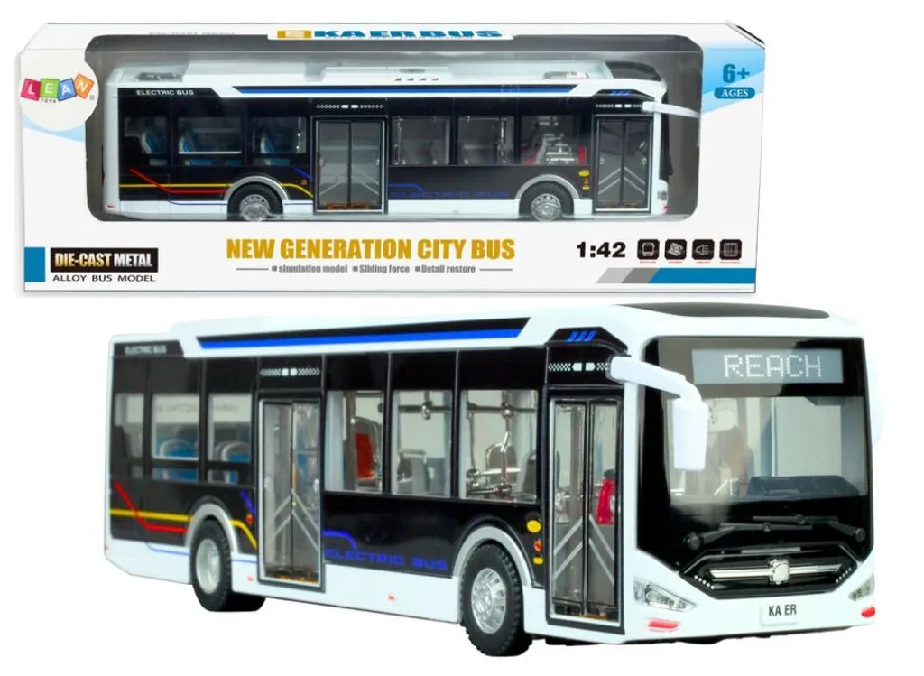 Bus Miniature Incassable en Métal 1:42 avec Lumières pour Enfants