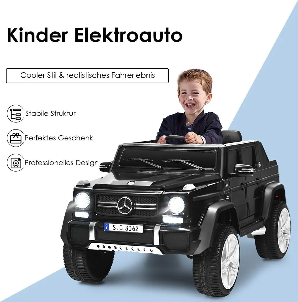 Voiture enfant 12V pour balades en extérieur avec contrôle parentale