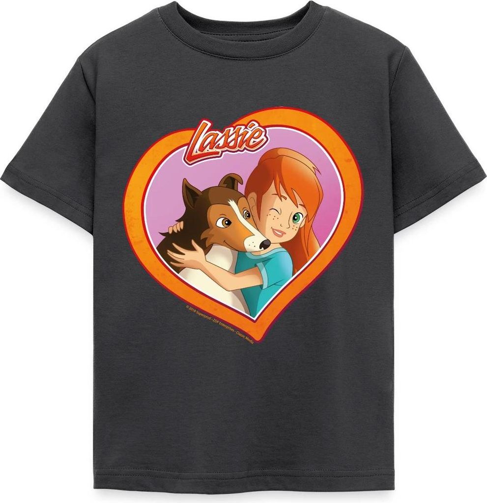 Spreadshirt Lassie Ein Herz Und Eine Seele Kinder T-Shirt, 110/116 (5-6 Jahre), Dunkelgrau